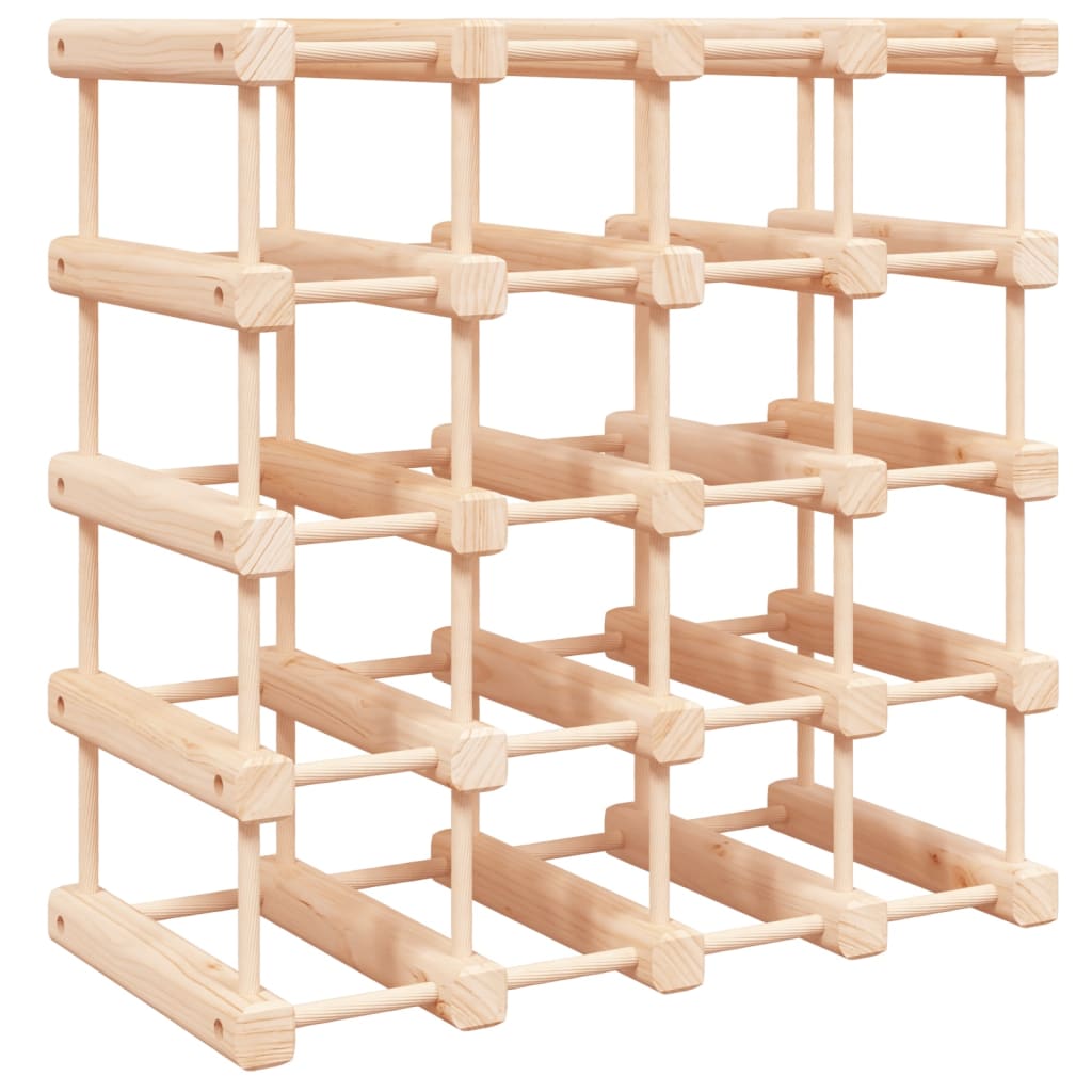 vidaXL Wine Rack for 20 Bottles 46.5x23x46.5 cm Solid Wood Pine 2