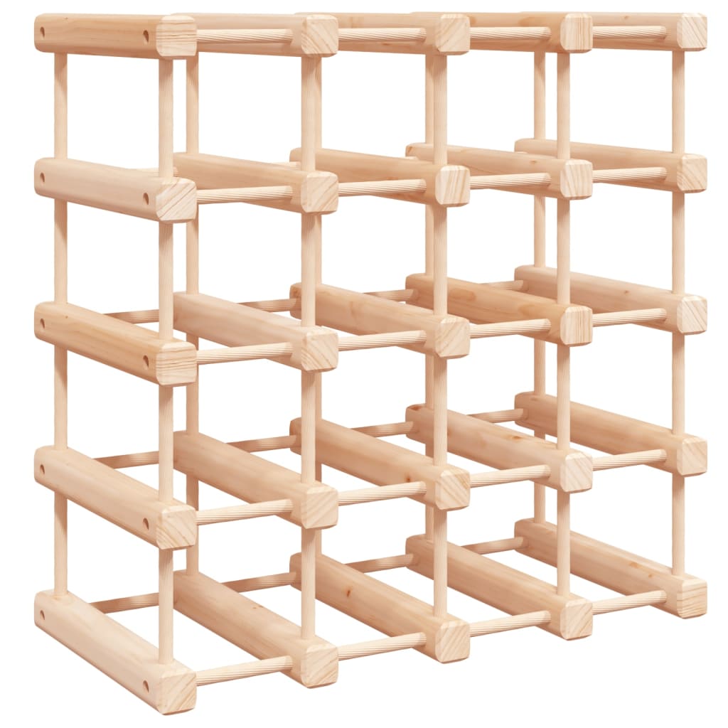 vidaXL Wine Rack for 20 Bottles 46.5x23x46.5 cm Solid Wood Pine 5