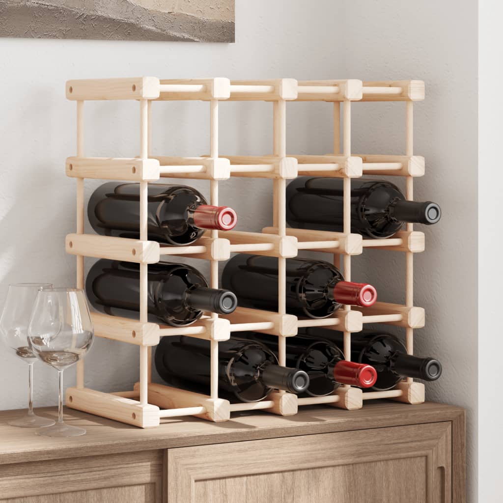 vidaXL Wine Rack for 20 Bottles 46.5x23x46.5 cm Solid Wood Pine 1