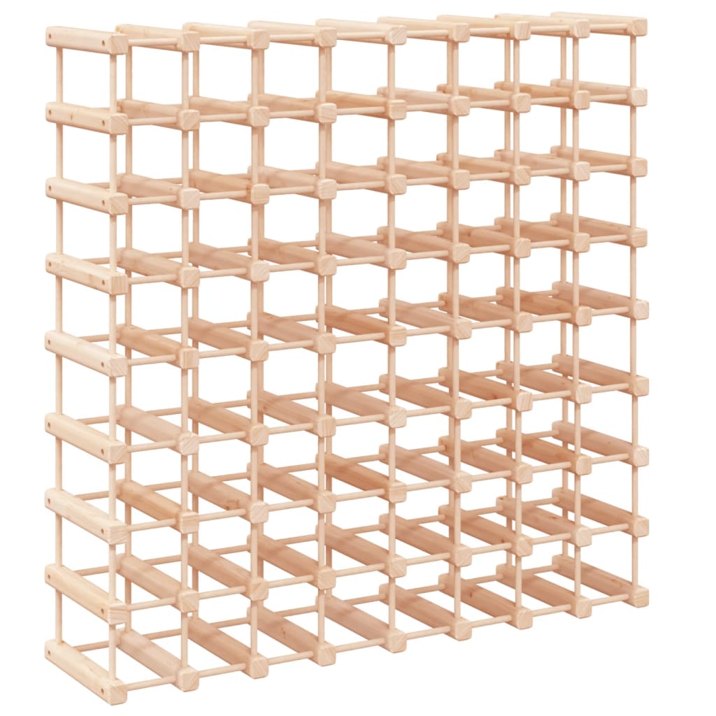 vidaXL Wine Rack for 72 Bottles 90.5x23x90.5 cm Solid Wood Pine 5