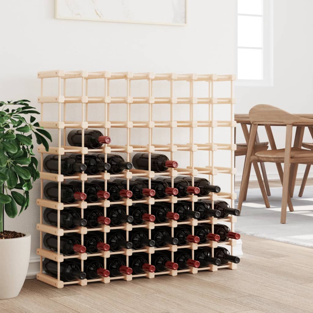vidaXL Wine Rack for 72 Bottles 90.5x23x90.5 cm Solid Wood Pine 1