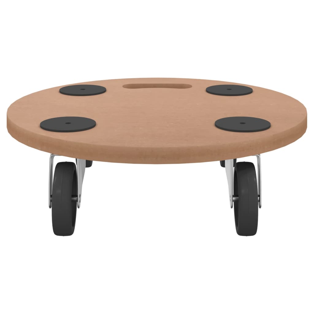 vidaXL Dolly Trolleys 2 pcs Round Engineered Wood 4