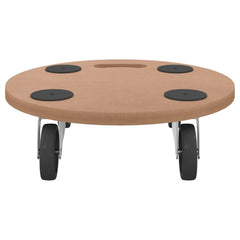 vidaXL Dolly Trolleys 2 pcs Round Engineered Wood 4