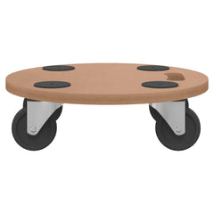 vidaXL Dolly Trolleys 2 pcs Round Engineered Wood 5
