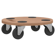 vidaXL Dolly Trolleys 2 pcs Round Engineered Wood 6