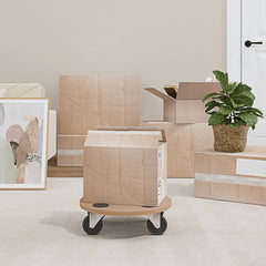 vidaXL Dolly Trolleys 2 pcs Round Engineered Wood 1