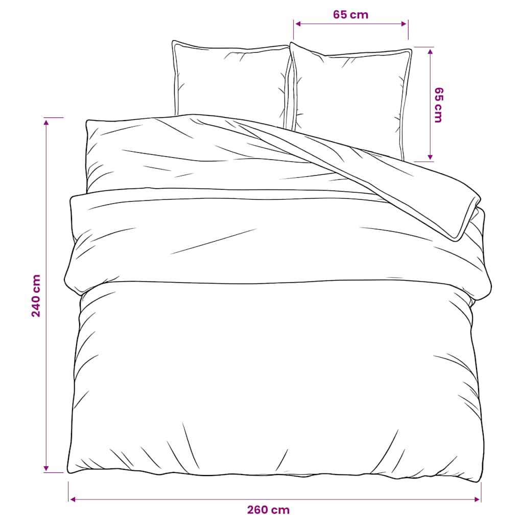 vidaXL Duvet Cover Set White and Brown 260x240 cm Cotton 6