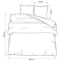vidaXL Duvet Cover Set White and Brown 260x240 cm Cotton 6