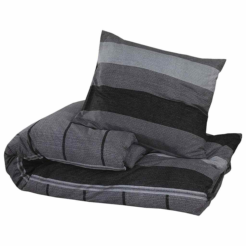 vidaXL Duvet Cover Set Dark Grey 240x220 cm Cotton 3