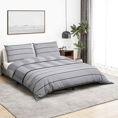 vidaXL Duvet Cover Set Light Grey 260x240 cm Cotton 1