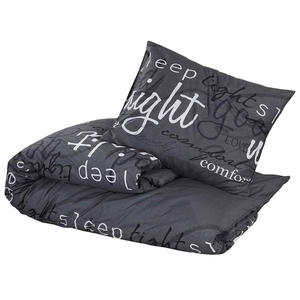 vidaXL Duvet Cover Set Black and White 220x240 cm Cotton 3