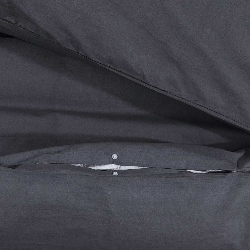 vidaXL Duvet Cover Set Black and White 220x240 cm Cotton 4