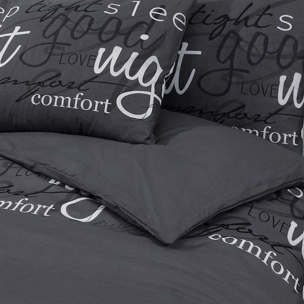vidaXL Duvet Cover Set Black and White 220x240 cm Cotton 5