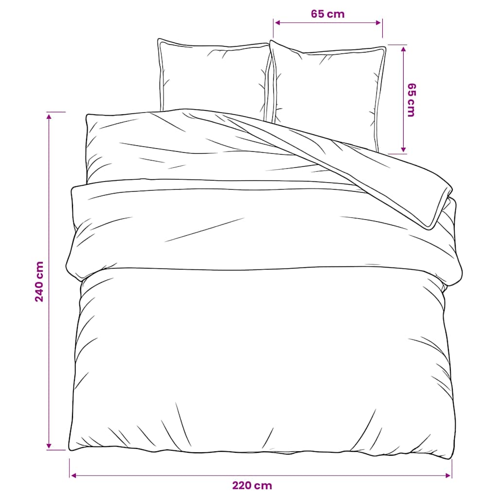 vidaXL Duvet Cover Set Black and White 220x240 cm Cotton 6
