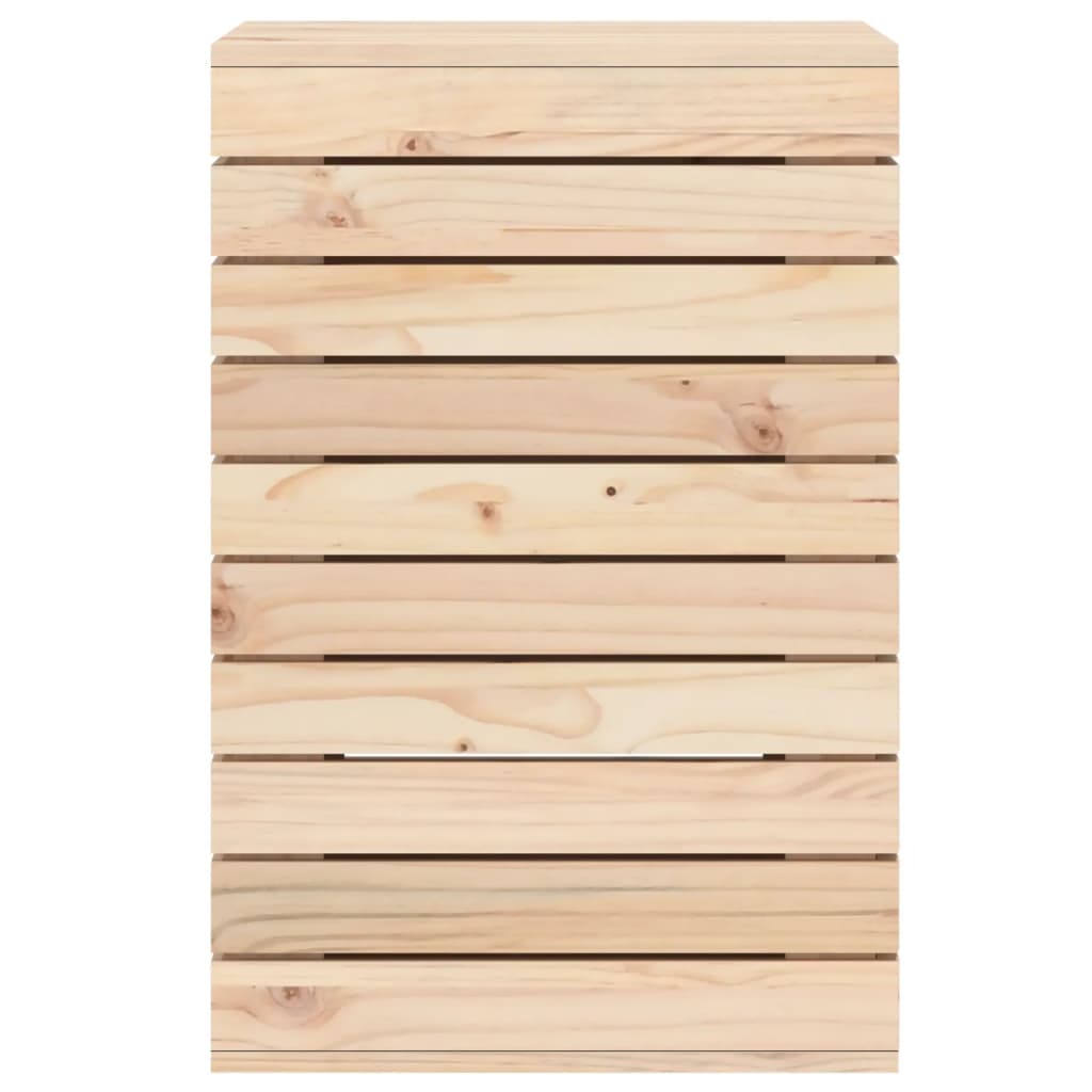 vidaXL Laundry Basket 44x44x66 cm Solid Wood Pine 6