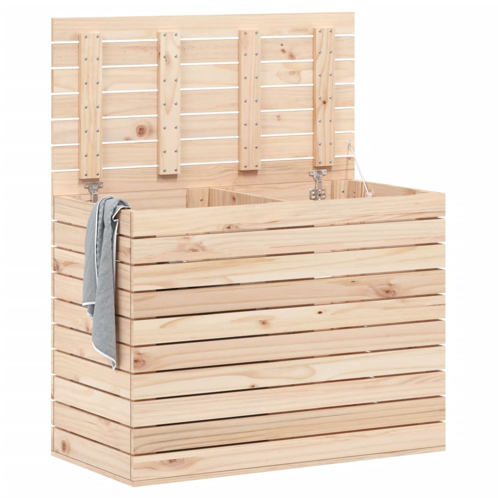 vidaXL Laundry Basket 88.5x44x66 cm Solid Wood Pine 3