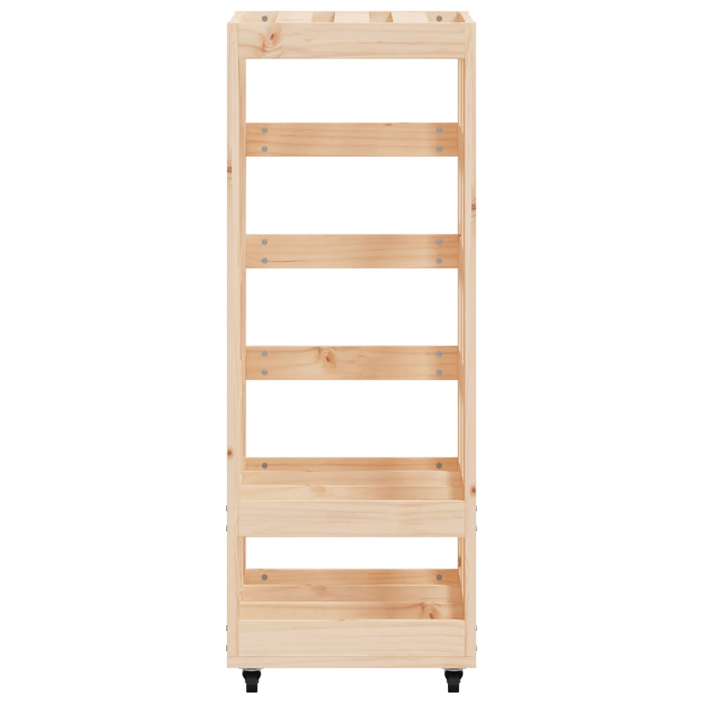vidaXL Log Holder with Wheels 40x49x110 cm Solid Wood Pine 5