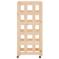 vidaXL Log Holder with Wheels 40x49x110 cm Solid Wood Pine 6