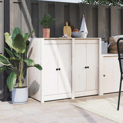 vidaXL Outdoor Kitchen Doors MEPPEL 2 pcs White 50x9x82 cm Solid Wood Pine 1