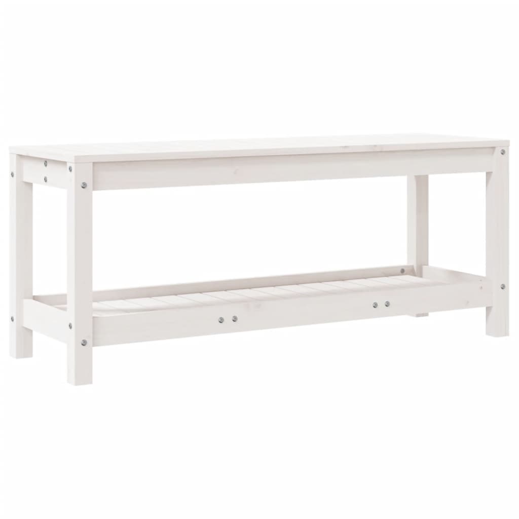vidaXL Garden Bench White 108x35x45 cm Solid Wood Pine 2