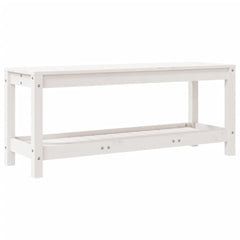 vidaXL Garden Bench White 108x35x45 cm Solid Wood Pine 2