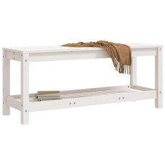 vidaXL Garden Bench White 108x35x45 cm Solid Wood Pine 3