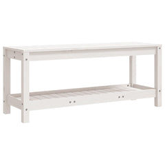 vidaXL Garden Bench White 108x35x45 cm Solid Wood Pine 5