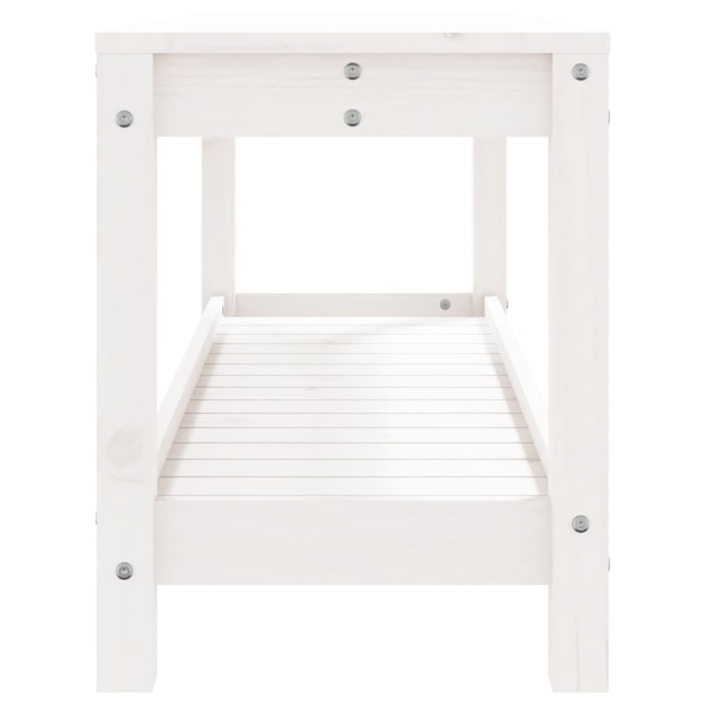 vidaXL Garden Bench White 108x35x45 cm Solid Wood Pine 6