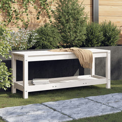 vidaXL Garden Bench White 108x35x45 cm Solid Wood Pine 1