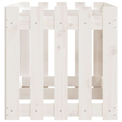 vidaXL Garden Raised Bed with Fence Design White 150x50x50 cm Solid Wood Pine 6