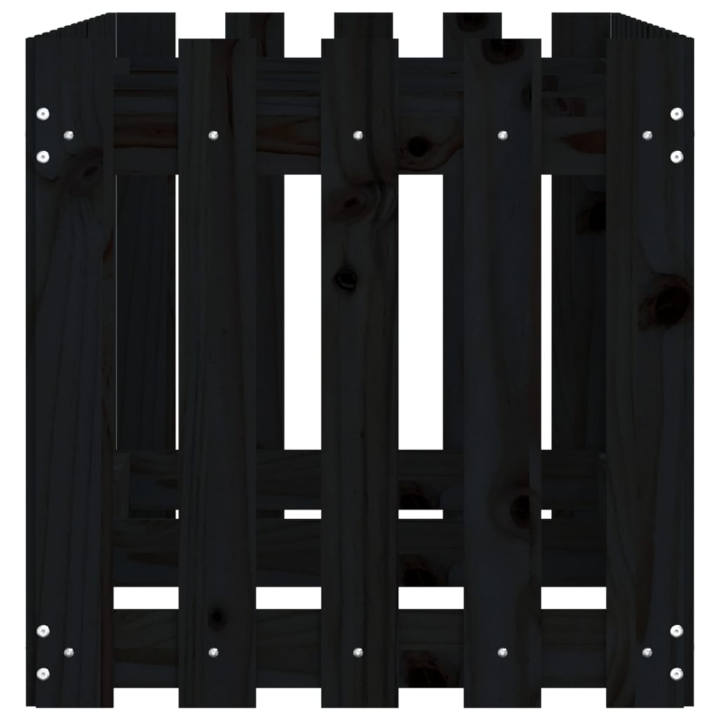vidaXL Garden Raised Bed with Fence Design Black 150x50x50 cm Solid Wood Pine 6