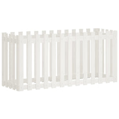 vidaXL Garden Raised Bed with Fence Design White 150x50x70 cm Solid Wood Pine 2