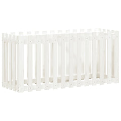 vidaXL Garden Raised Bed with Fence Design White 150x50x70 cm Solid Wood Pine 4