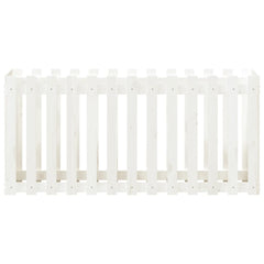 vidaXL Garden Raised Bed with Fence Design White 150x50x70 cm Solid Wood Pine 5