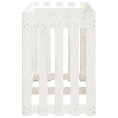 vidaXL Garden Raised Bed with Fence Design White 150x50x70 cm Solid Wood Pine 6