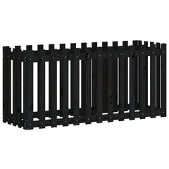 vidaXL Garden Raised Bed with Fence Design Black 150x50x70 cm Solid Wood Pine 2