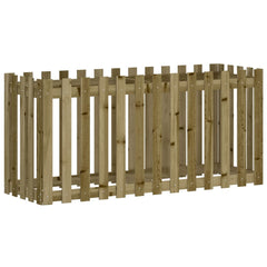 vidaXL Garden Raised Bed with Fence Design 150x50x70 cm Impregnated Wood Pine 2