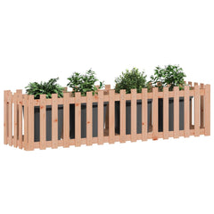 vidaXL Garden Raised Bed with Fence Design 200x50x50 cm Solid Wood Douglas 3