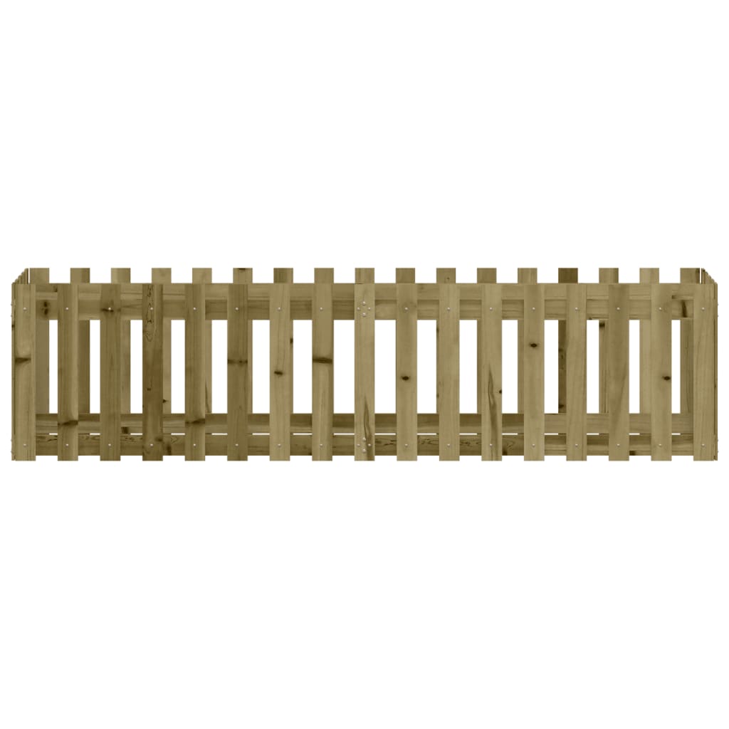 vidaXL Garden Raised Bed with Fence Design 200x50x50 cm Impregnated Wood Pine 5