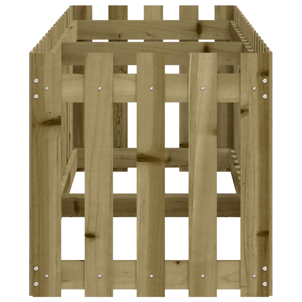 vidaXL Garden Raised Bed with Fence Design 200x50x50 cm Impregnated Wood Pine 6