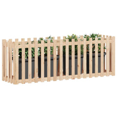 vidaXL Garden Raised Bed with Fence Design 200x50x70 cm Solid Wood Pine 3
