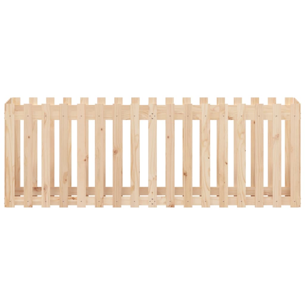 vidaXL Garden Raised Bed with Fence Design 200x50x70 cm Solid Wood Pine 5