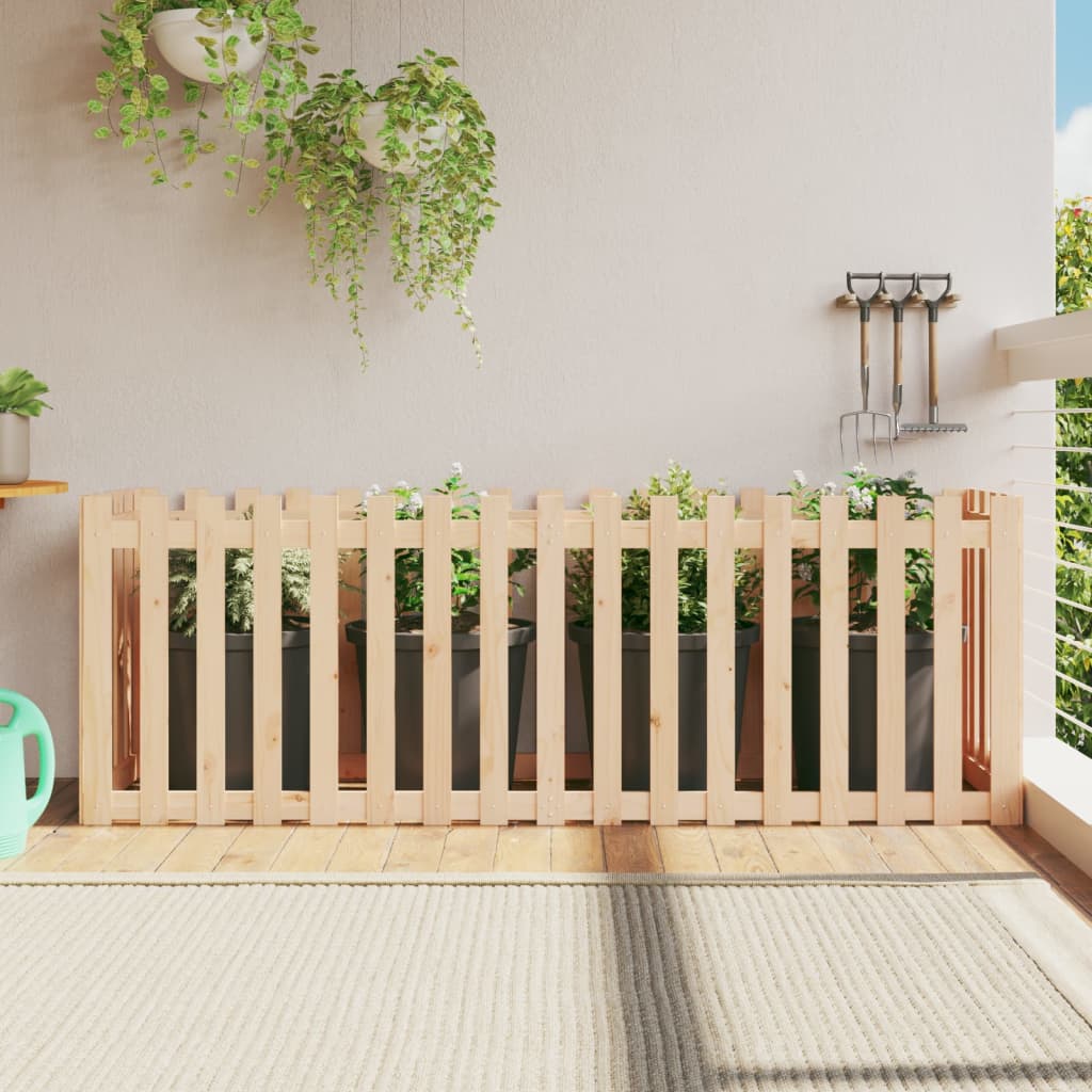 vidaXL Garden Raised Bed with Fence Design 200x50x70 cm Solid Wood Pine 1