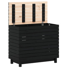 vidaXL Laundry Basket 88,5x44x76 cm Solid Wood Pine 3