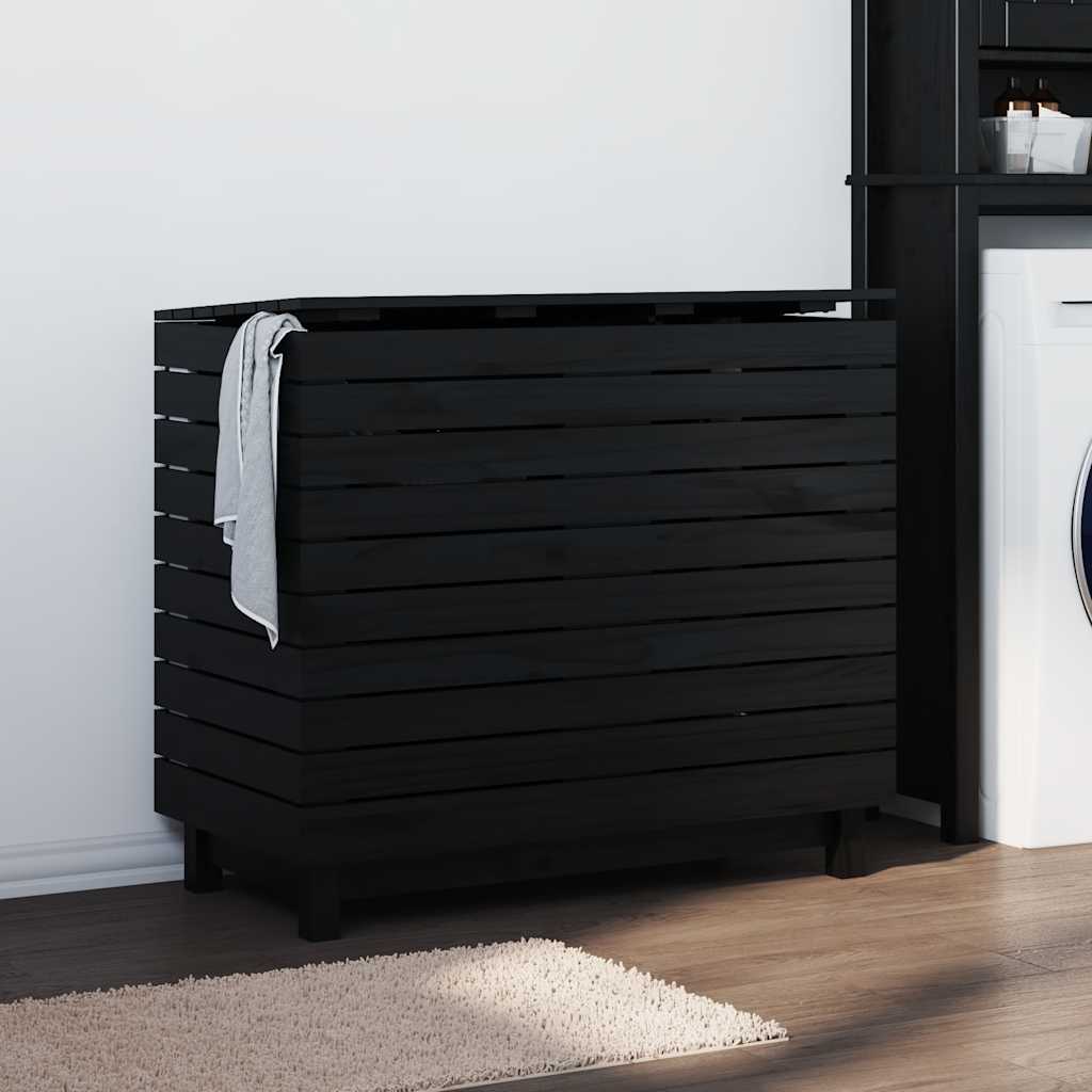 vidaXL Laundry Basket 88,5x44x76 cm Solid Wood Pine 1