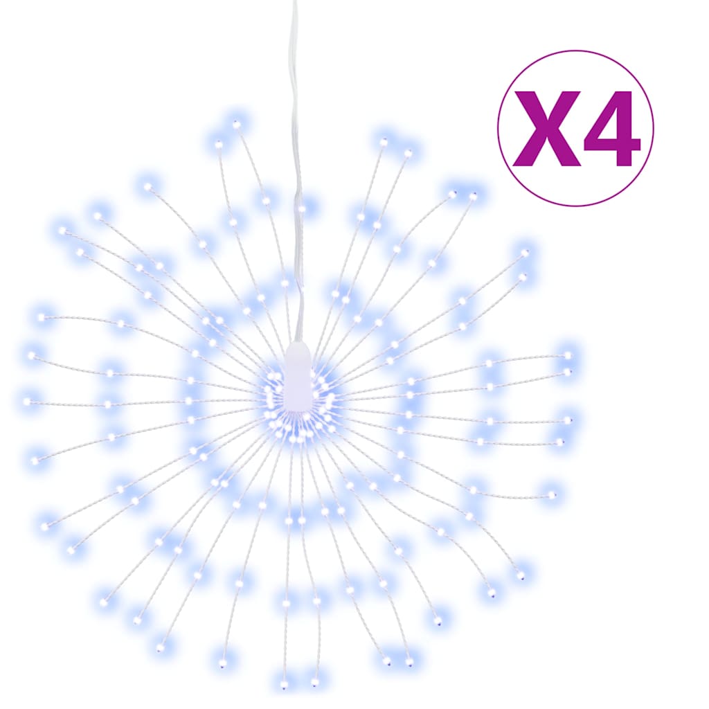 vidaXL Christmas Starburst Lights 140 LEDs 4 pcs Cold White 17 cm 2