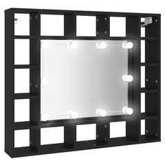 vidaXL LED Mirror Cabinet Black 91x15x76.5 cm 2