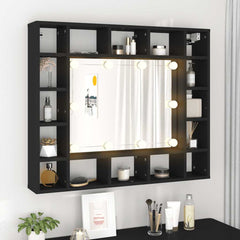 vidaXL LED Mirror Cabinet Black 91x15x76.5 cm 3