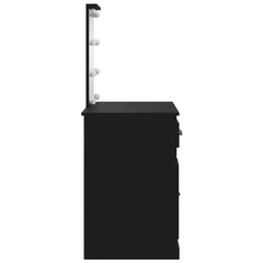 vidaXL Dressing Table with LED Lights Black 90x42x132.5 cm 6