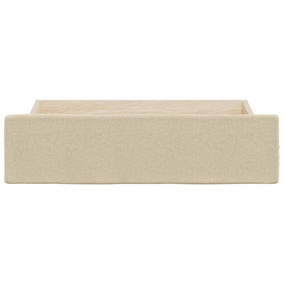 Bed Drawers 2 pcs Cream Engineered Wood and Fabric